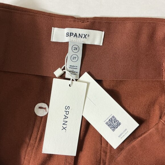 Spanx Stretch Twill Wide Leg Cropped Pants Hickory Brown 20989R 2X - Picture 5 of 8